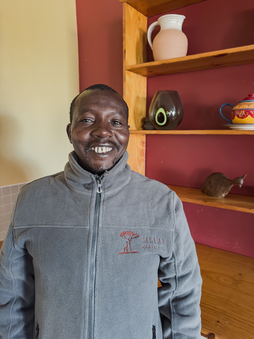 A member of the Mlima team at camp in the Maasai Mara